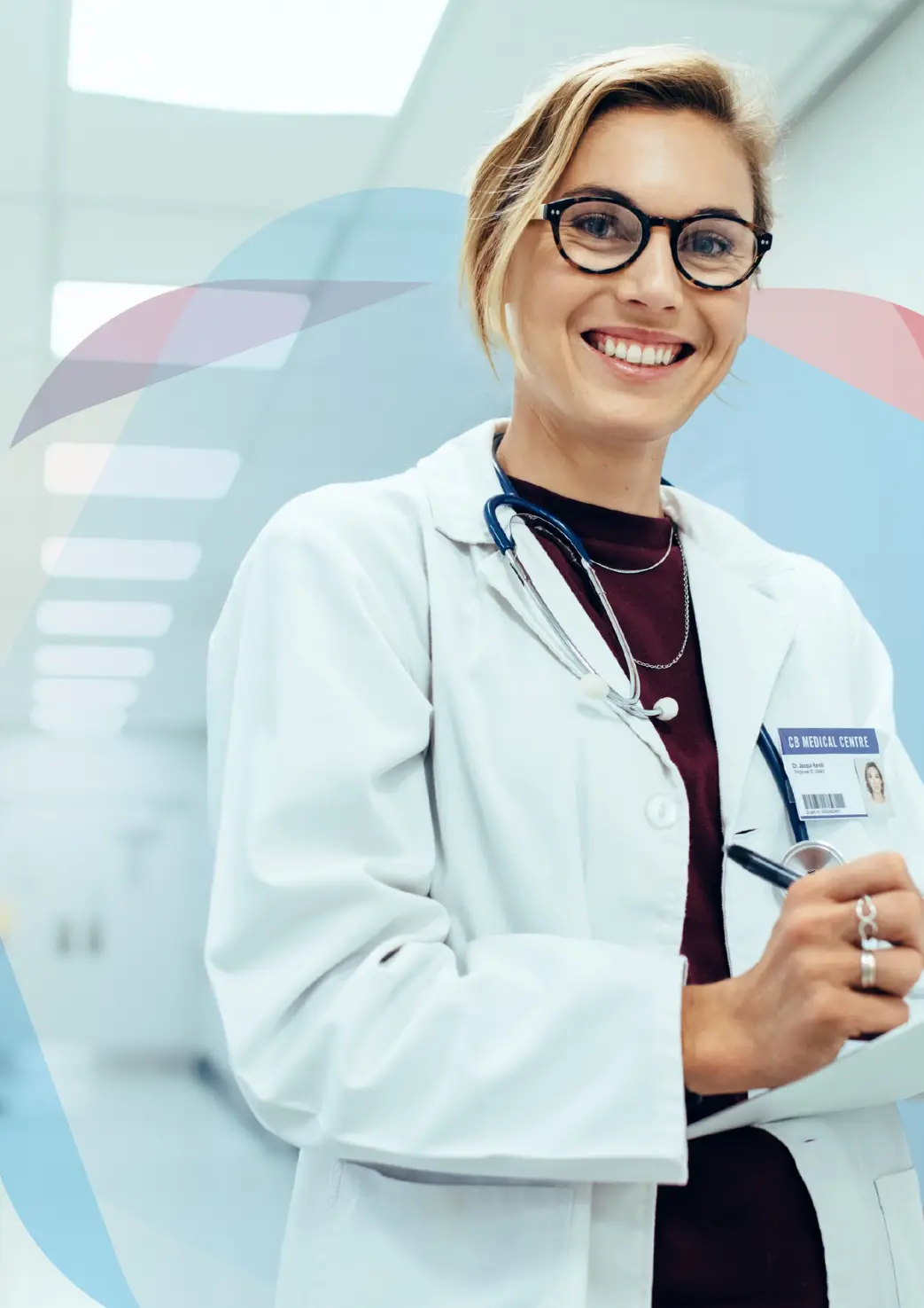 Confident healthcare professional with a warm smile, representing Zamann Pharma's collaboration with BioRN for advancing life science research and digital pharmaceutical solutions in Germany's dynamic biotech hub.